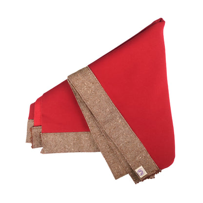 Coperta da yoga in lana rosso Ferrari con bordo in tweed irlandese