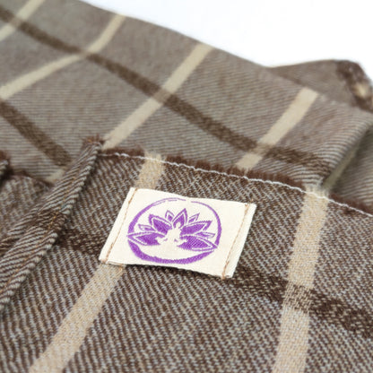 Coperta da yoga tabacco biondo e castagna in pura lana merino