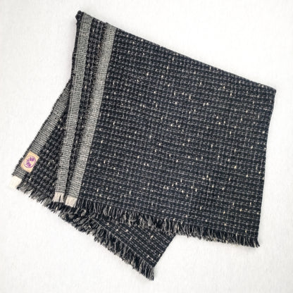 Coperta da yoga in tessuto &quot;Chanel&quot; nero in lana e seta
