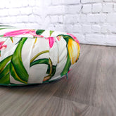 Cuscino zafu a mezzaluna con motivo floreale per un supporto lombare ideale e comfort aggiuntivo
