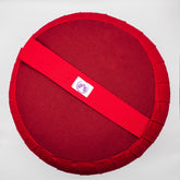 Cuscino Zafu Classico rosso con cintura di supporto per meditazione e comfort lombare