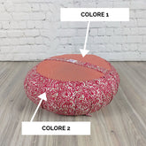 Cuscino zafu personalizzato in vari colori con design floreale per supporto lombare e comfort