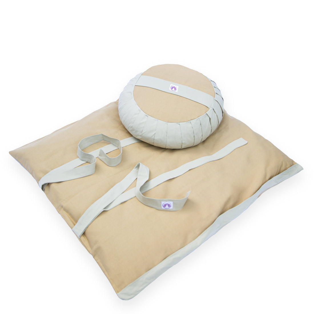 Set da meditazione naturale chiaro con zafu classico e zabuton