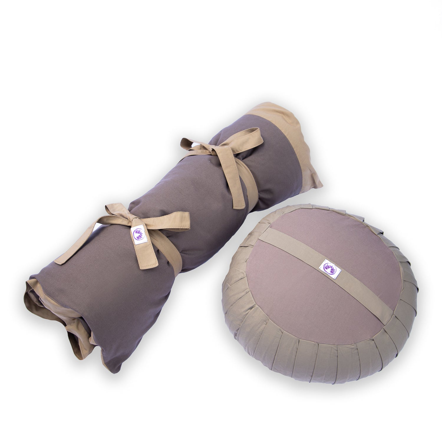 Set da meditazione monocromatico naturale scuro con zafu classico