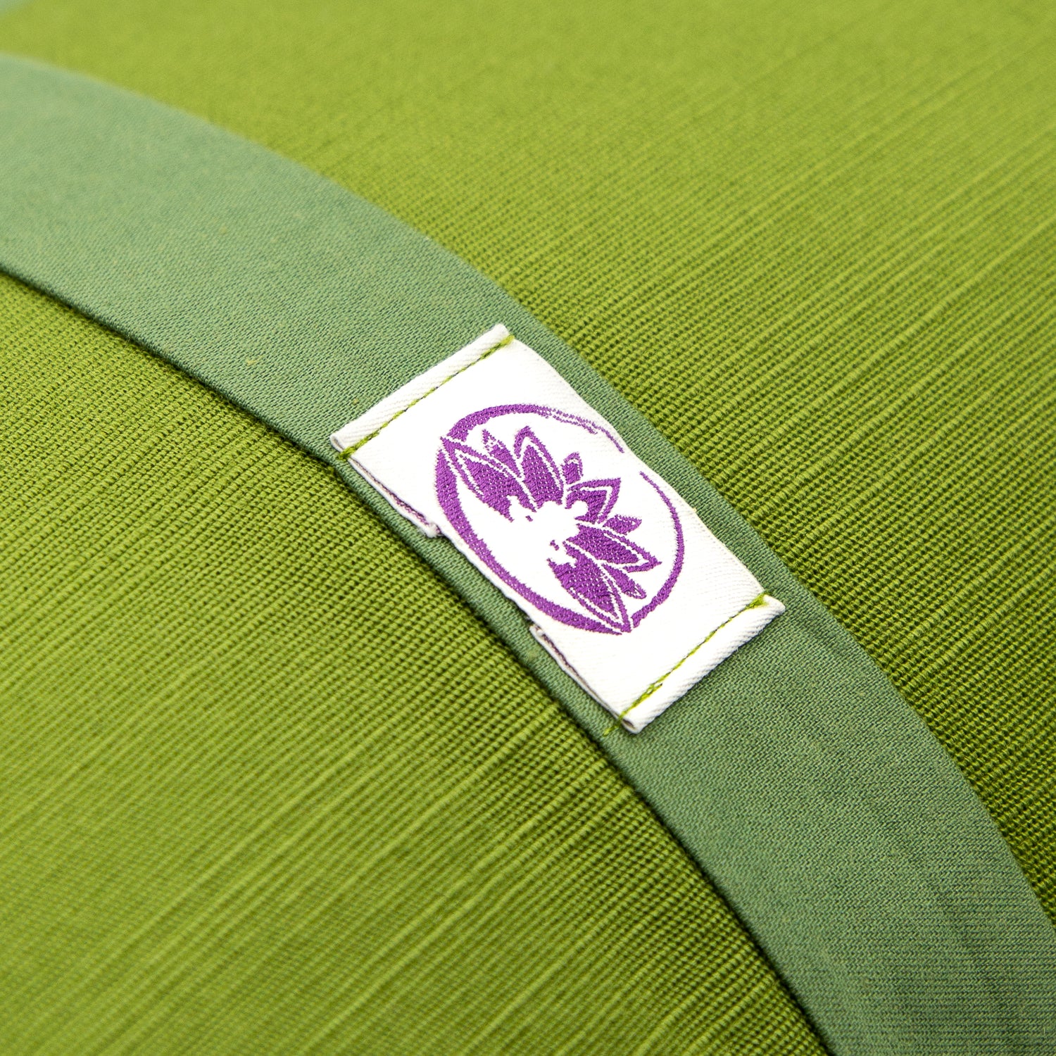 Cuscino zafu a mezzaluna monocromatico verde