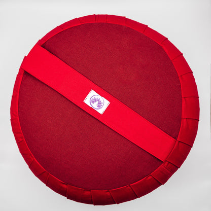 Cuscino zafu classico monocromatico rosso