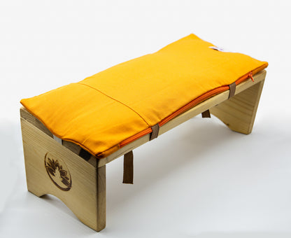 Sgabello da meditazione (panca seiza) artigianale con cuscino