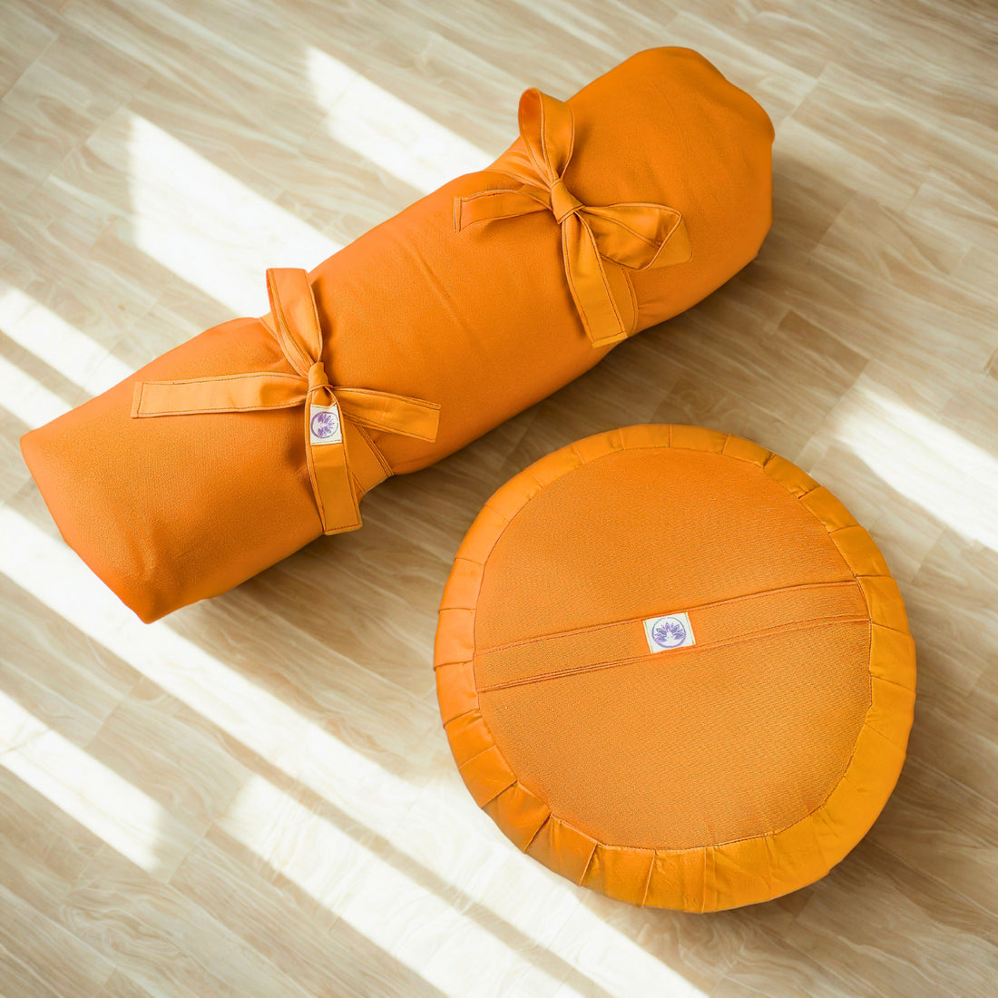 Set Meditazione con Zafu Classico - Cotone Arancione