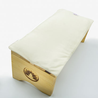 Set meditazione con sgabello cotone naturale chiaro con comoda imbottitura per pratiche spirituali