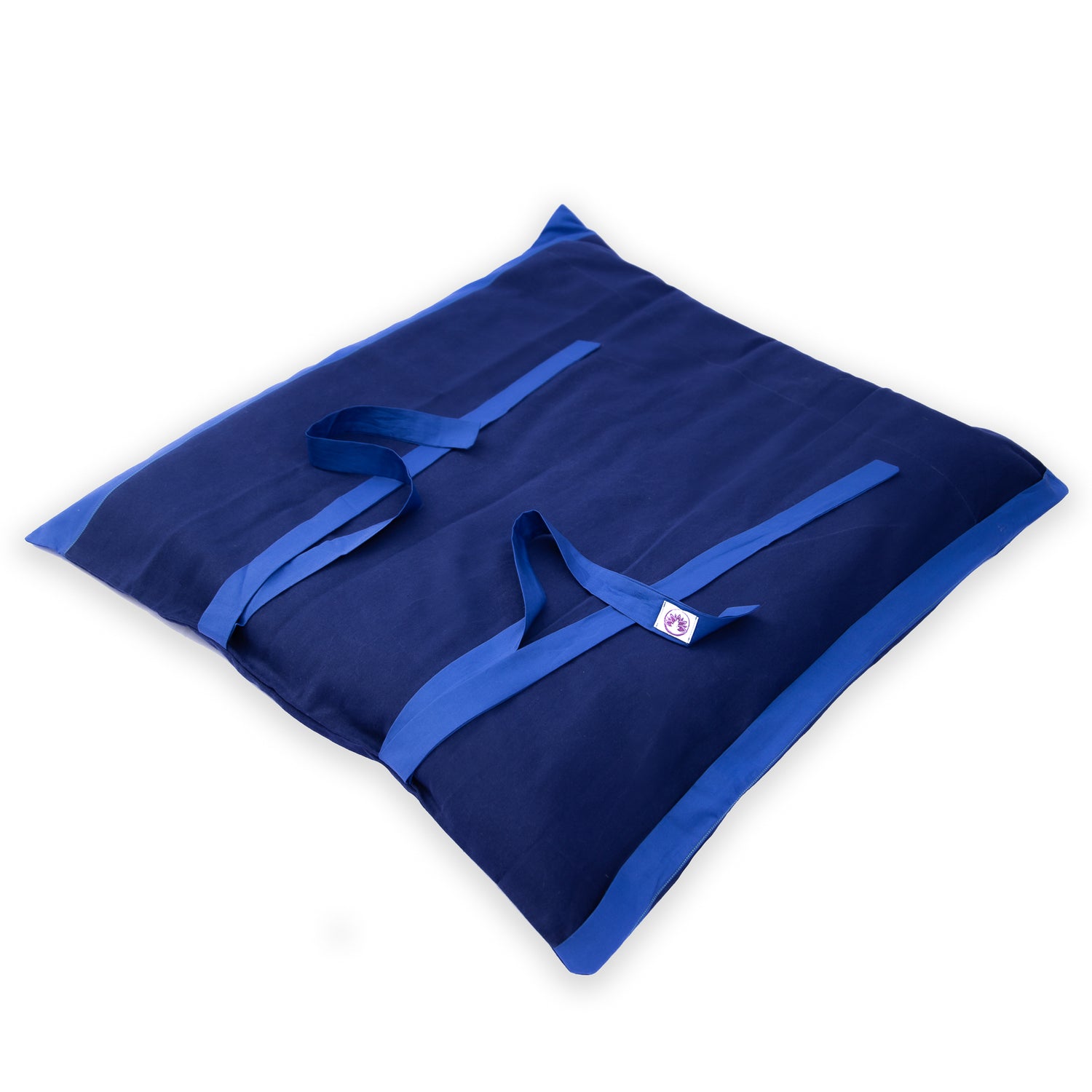 Cuscini di supporto lombari e per schiena, set meditazione con zafu a mezzaluna cotone blu per comfort ottimale