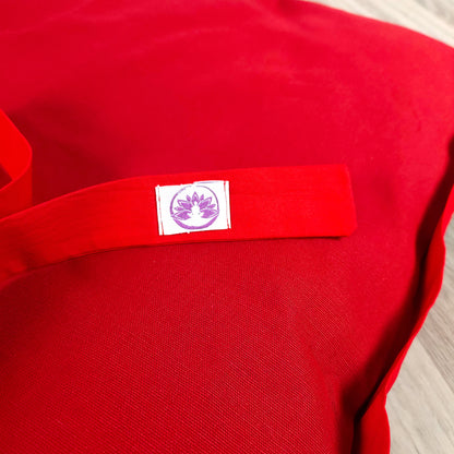 Set meditazione con zafu classico cotone rosso, cuscino di supporto per meditazione comodo e di alta qualità