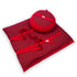 Set meditazione con zafu classico cotone rosso, cuscino e supporto per una posizione comoda