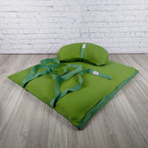 Set meditazione cotone verde con cuscini di supporto lombari e schiena per il benessere