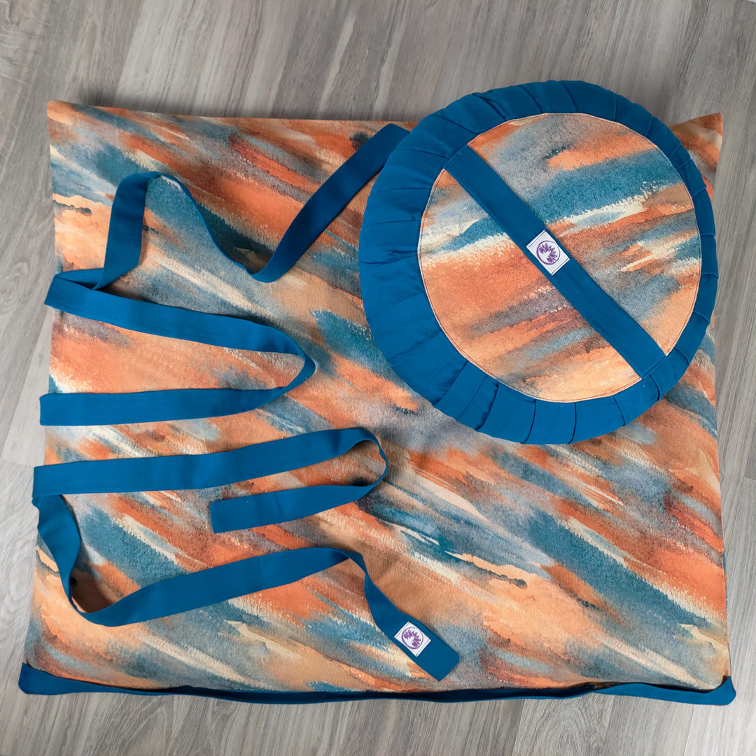 Set meditazione zima con cuscini di supporto lombari e per schiena, design colorato e confortevole
