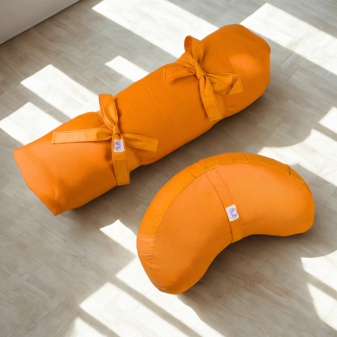Set Meditazione con Zafu a Mezzaluna - Cotone Arancione