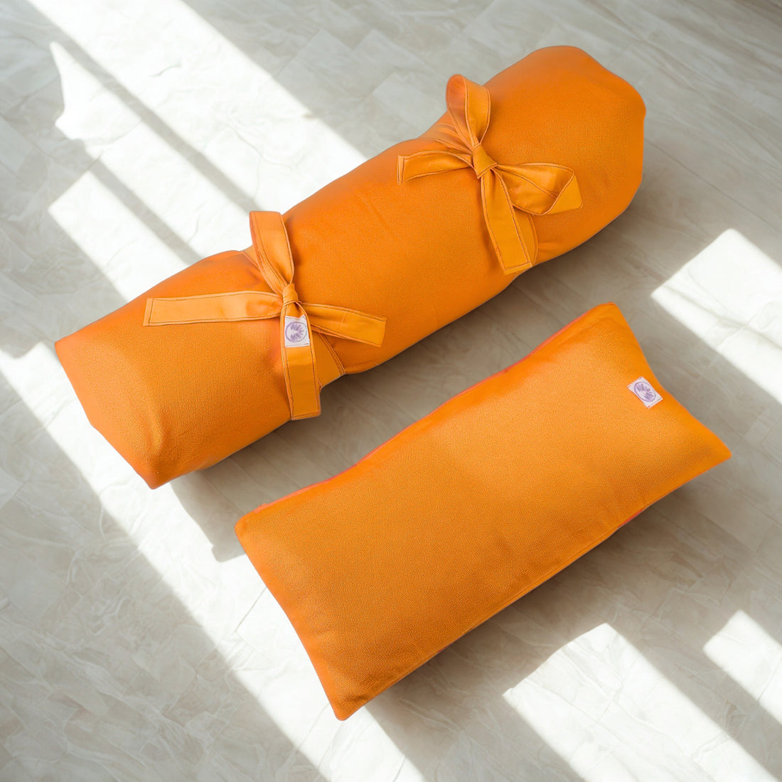 Set Meditazione con Sgabello - Cotone Arancione