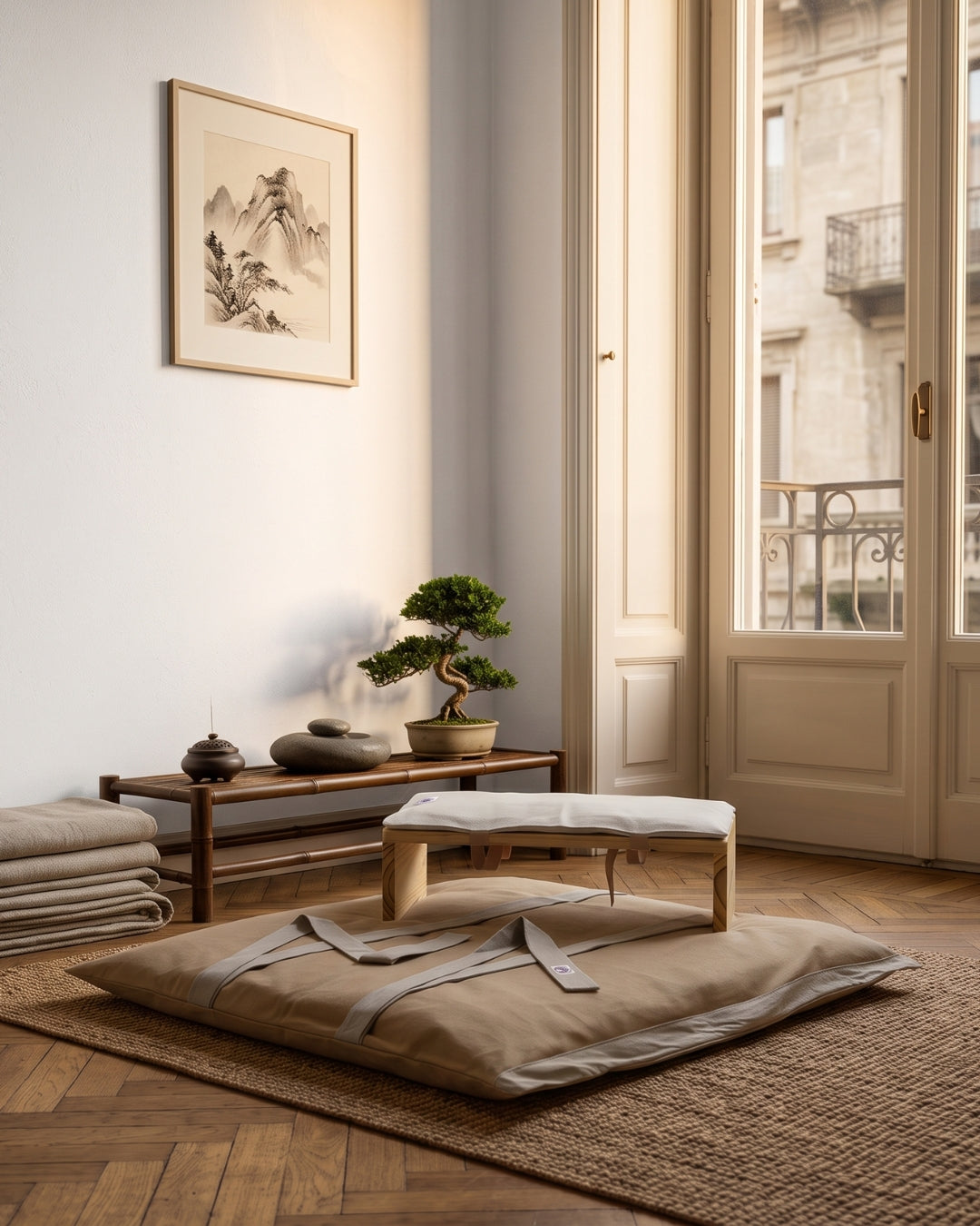 Set Meditazione con Sgabello - 100% Cotone