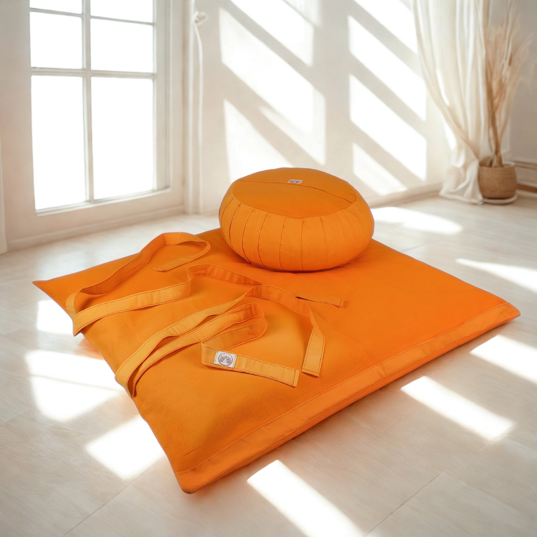 Set Meditazione con Zafu Classico - Cotone Arancione