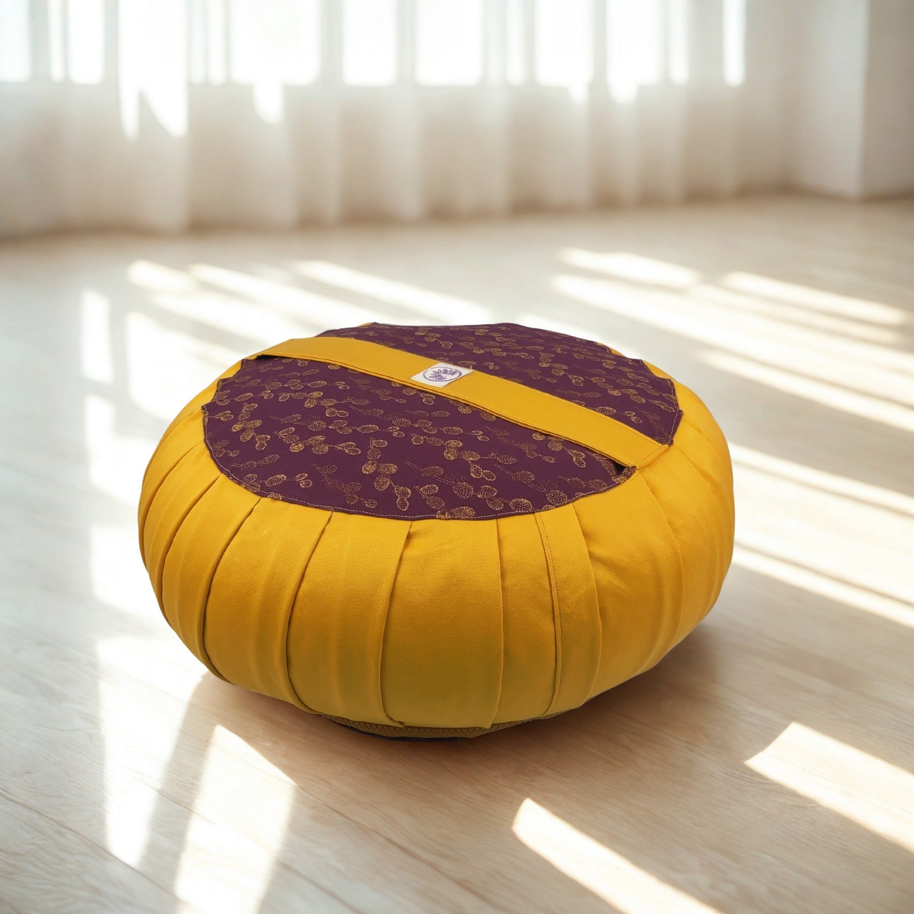 Cuscino Da Meditazione Zafu Rotondo Con Riempimento In Grano Saraceno - Gatti E Rane - Boon Decor
