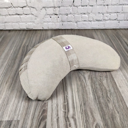 Cuscino zafu a mezzaluna Tartan Beige