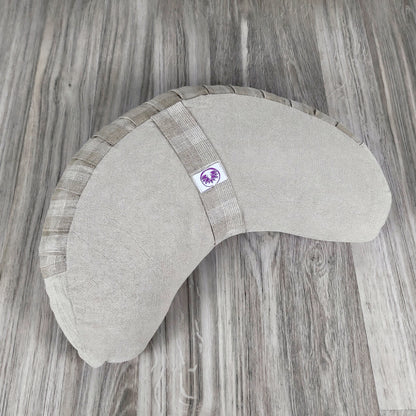 Cuscino zafu a mezzaluna Tartan Beige