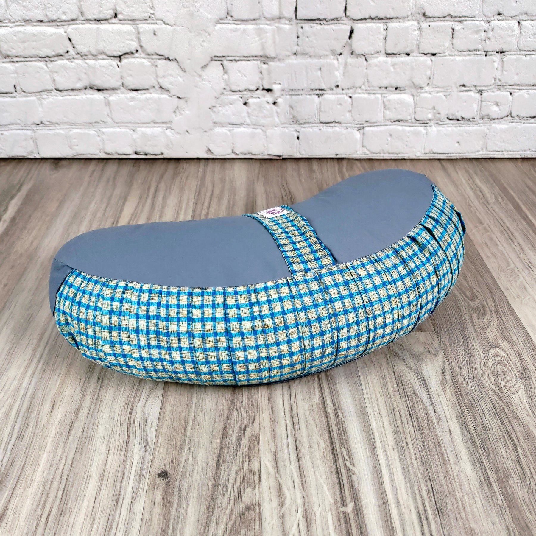 Cuscino zafu a mezzaluna Tartan Avio