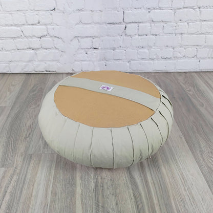 Set da meditazione naturale chiaro con zafu classico e zabuton