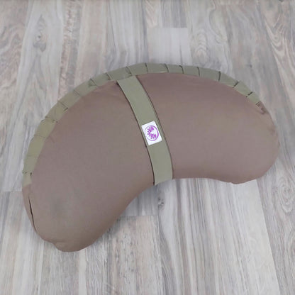 Cuscino zafu a mezzaluna monocromatico naturale scuro
