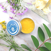 Burro corpo naturale idratante in un barattolo con fiori freschi intorno per una cura della pelle nutritiva