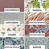 Tessuti per cuscino per gli occhi personalizzato, tra cui fantasie giungla e colibrì, per un riposo elegante