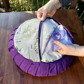 Accessorio profumatore ambiente settimo chakra in tessuto viola, ideale per la casa e il benessere