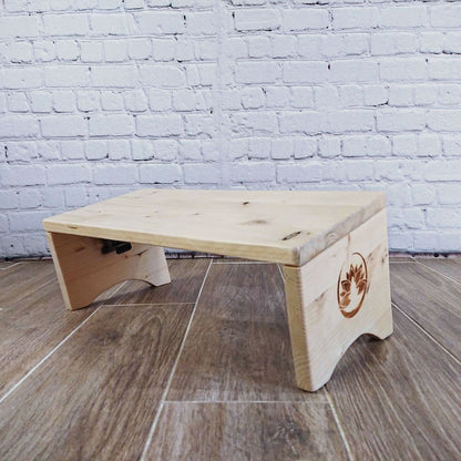 Sgabello da meditazione (panca seiza) artigianale in legno d&